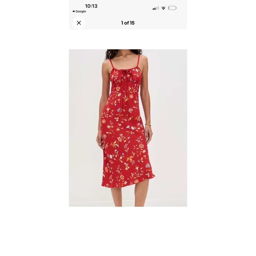 Reformation Camira Crepe Midi Dress Women's 10 Floral in Borsa Sleeveless